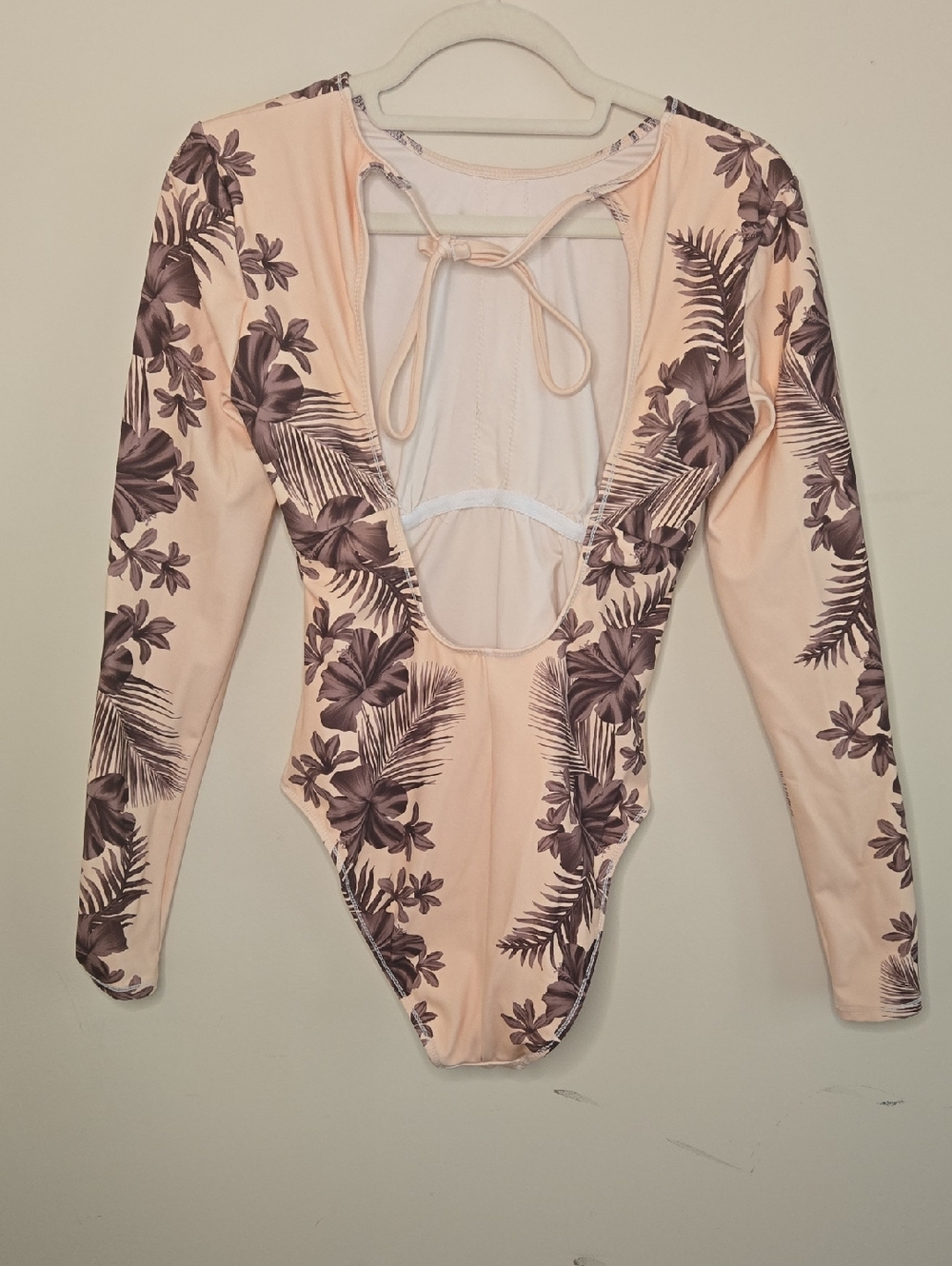 Hurley Tropical Peach Floral One Piece Swimsuit Surfcore Coastal Beachy Large - Picture 5 of 9